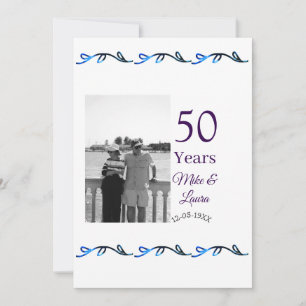 Happy 50. Jubiläum fügen Sie Pärchen Namen Datum H Einladung