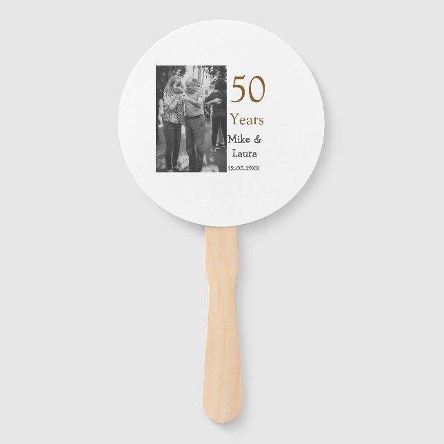 Happy 50. Jubiläum fügen Sie Pärchen Namen Datum H Fächer (Vorderseite)