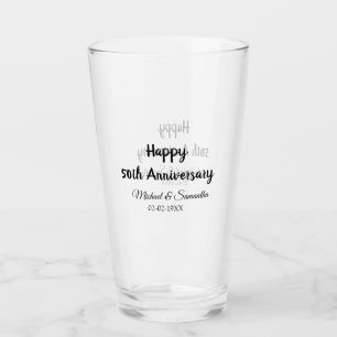 Happy 50. Jubiläum fügen Sie Pärchen Namen Datum H Glas