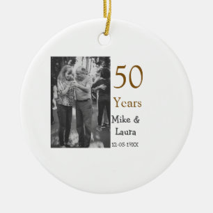 Happy 50. Jubiläum fügen Sie Pärchen Namen Datum H Keramik Ornament