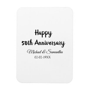 Happy 50. Jubiläum fügen Sie Pärchen Namen Datum H Magnet