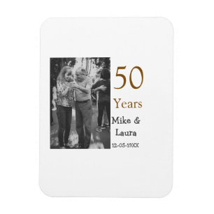 Happy 50. Jubiläum fügen Sie Pärchen Namen Datum H Magnet