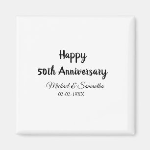 Happy 50. Jubiläum fügen Sie Pärchen Namen Datum H Magnet