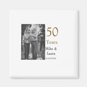 Happy 50. Jubiläum fügen Sie Pärchen Namen Datum H Magnet