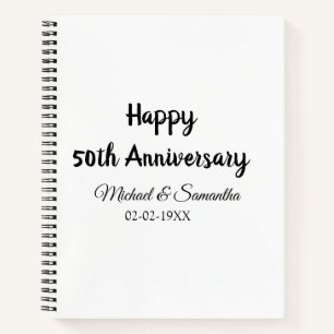 Happy 50. Jubiläum fügen Sie Pärchen Namen Datum H Notizbuch