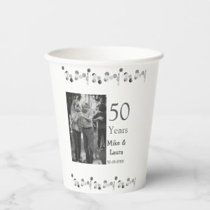 Happy 50. Jubiläum fügen Sie Pärchen Namen Datum H Pappbecher