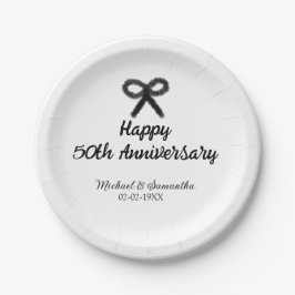 Happy 50. Jubiläum fügen Sie Pärchen Namen Datum H Pappteller