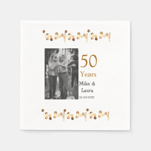 Happy 50. Jubiläum fügen Sie Pärchen Namen Datum H Serviette