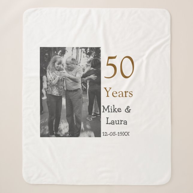 Happy 50. Jubiläum fügen Sie Pärchen Namen Datum H Sherpadecke (Vorderseite)