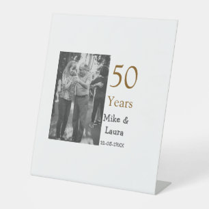 Happy 50. Jubiläum fügen Sie Pärchen Namen Datum H Sockelschild