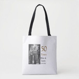 Happy 50. Jubiläum fügen Sie Pärchen Namen Datum H Tasche