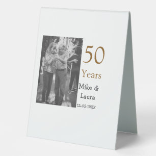 Happy 50. Jubiläum fügen Sie Pärchen Namen Datum H Tischaufsteller