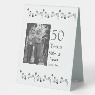 Happy 50. Jubiläum fügen Sie Pärchen Namen Datum H Tischaufsteller