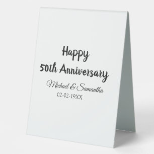 Happy 50. Jubiläum fügen Sie Pärchen Namen Datum H Tischaufsteller