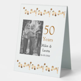 Happy 50. Jubiläum fügen Sie Pärchen Namen Datum H Tischaufsteller