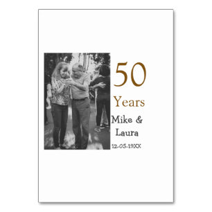 Happy 50. Jubiläum fügen Sie Pärchen Namen Datum H Tischnummer