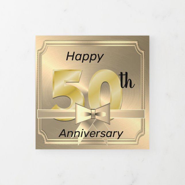 Happy 50. JubiläumTri Fold Foto Card Dreifach Gefaltete Urlaubskarte (Cover)