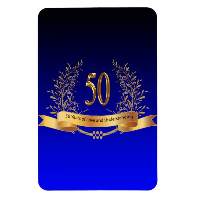 Happy 50 th Wedding AnniversaryFlexibles Foto Magn Magnet (Vertikal)