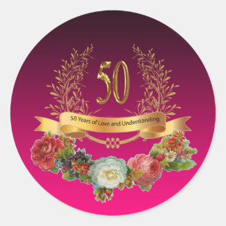 Happy 50. Wedding Anniversary Sticker