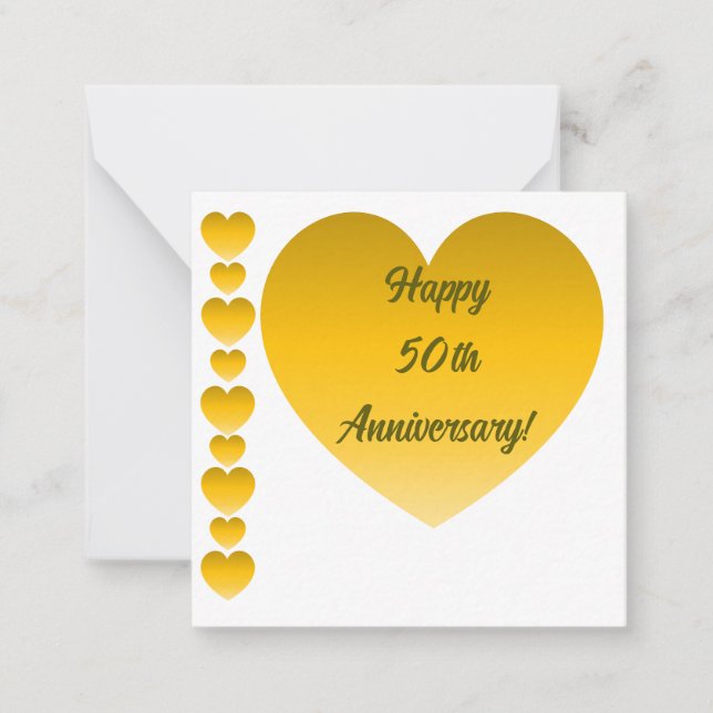 Happy 50th Anniversary Note Card Mitteilungskarte (Vorderseite)