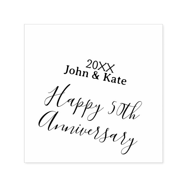 Happy 50th anniversary purple name year simple  permastempel (Design)