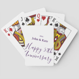 Happy 50th anniversary purple name year simple  spielkarten