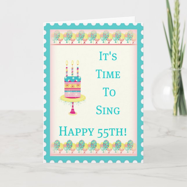 Happy 55. Geburtstagskarte Karte (Vorderseite)