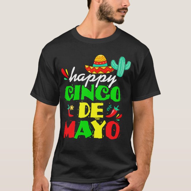Happy 5 De Mayo  Cinco de Mayo Viva Mexico 5 De Ma T-Shirt (Vorderseite)