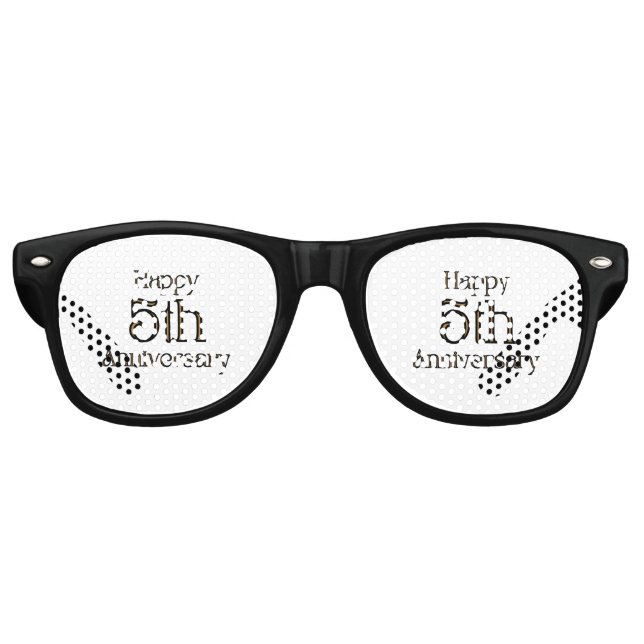 Happy 5. Jubiläum Party Retro Sonnenbrille (Vorderseite)