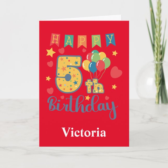 Happy 5th Birthday Card Karte (Vorderseite)