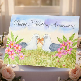 Happy 5th Wedding Anniversary Laysan Albatross Karte