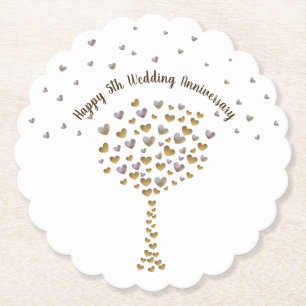 Happy 5th Wood Wedding Anniversary Untersetzer