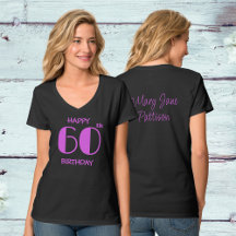 Happy 60. Geburtstag Hot Pink Name Schwarz