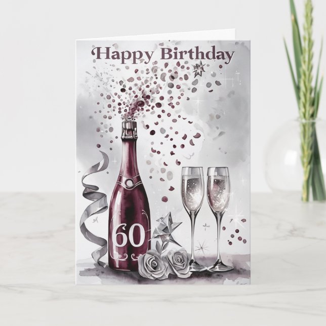 Happy 60. Geburtstagskarte Karte (Vorderseite)