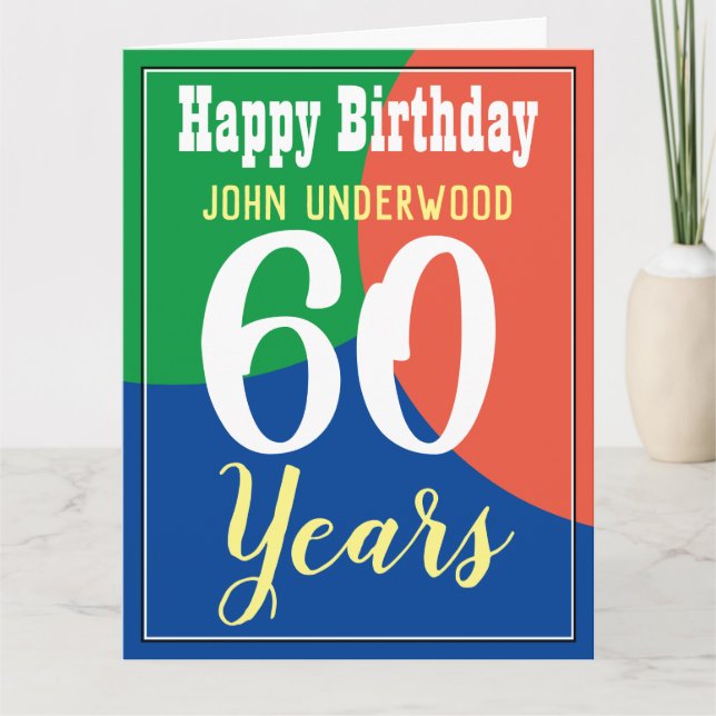 Happy 60. Geburtstagskarte Karte (Vorderseite)