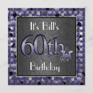 Happy 60. Geburtstagsparty Einladung Personalisier