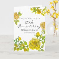 Happy 60 Jahre Yellow Roses Individuelle Name