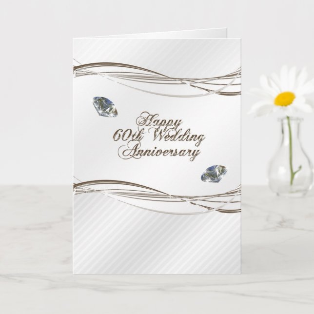 Happy 60. Wedding Anniversary Card Karte (Kleine Pflanze)