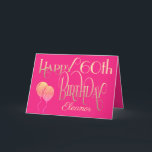 Happy 60th Birthday Name Decorative Script Gold Karte<br><div class="desc">Ein Design von eleganten Schriften in Gold auf einem heißen rosa Hintergrund, um einen guten 60. Geburtstag wünschen. Glücklich Geburtstag ist Set in einem verzierten Skript, und das Alter ist in einer koordinierenden Schrift mit dem Namen in Skript am unteren Rand. Personalisieren Sie den Namen und die Wörter ganz einfach...</div>