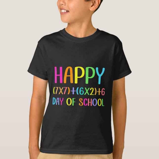 Happy 67 Days Of School Math Teacher Students Six  T-Shirt (Vorderseite)