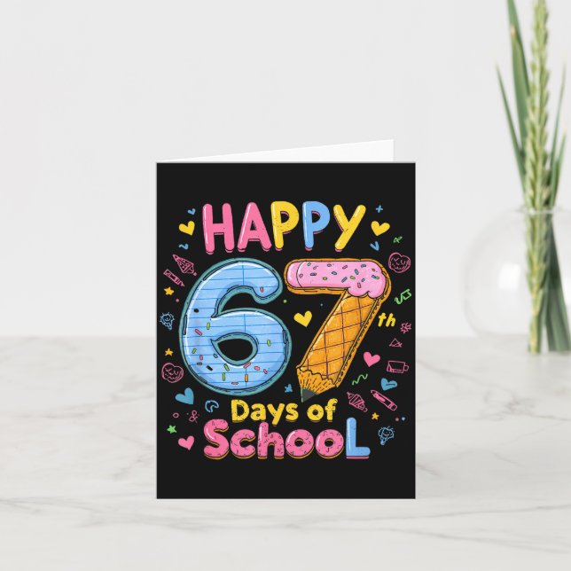 Happy 67 Days Of School Six Seven Kids Boys Girls  Karte (Vorderseite)