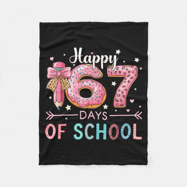 Happy 67 Days Of School Six Seven Meme Boy Girl Te Fleecedecke (Vorderseite)