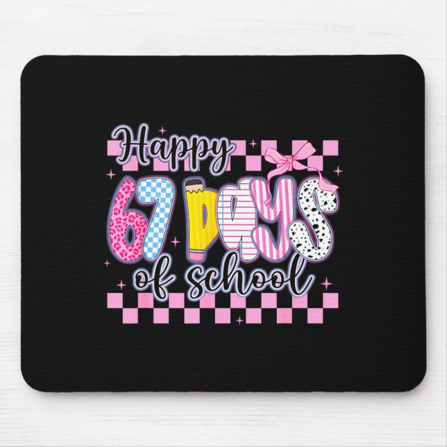 Happy 67 Days Of School Six Seven Meme Boy Girl Te Mousepad (Vorne)