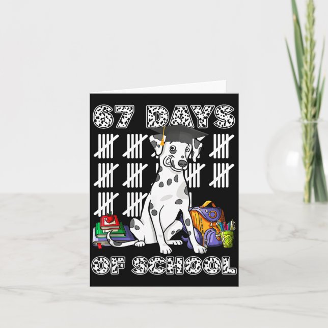Happy 67 Days School Cute Dog 67 Days Smarter Stud Karte (Vorderseite)