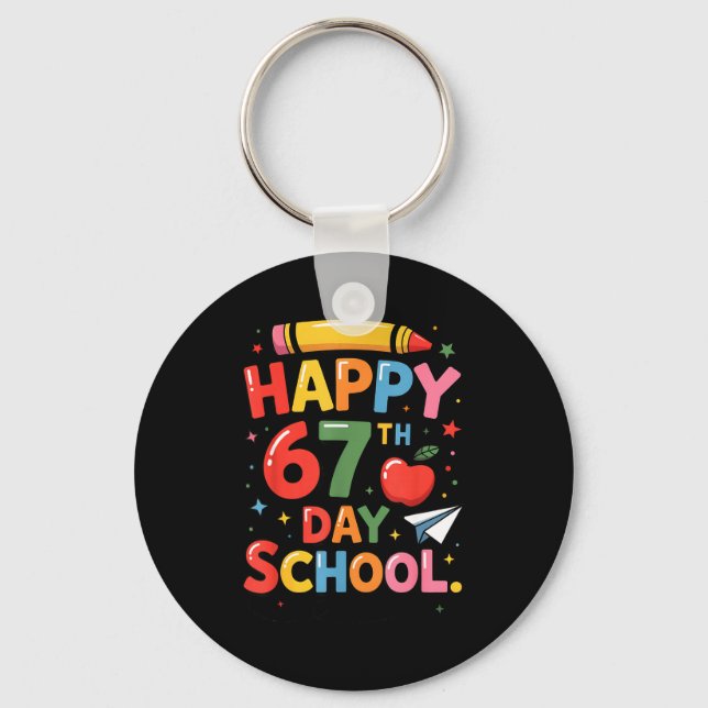 Happy 67 Th Day Of School - I Survived 67 Days Of  Schlüsselanhänger (Vorderseite)