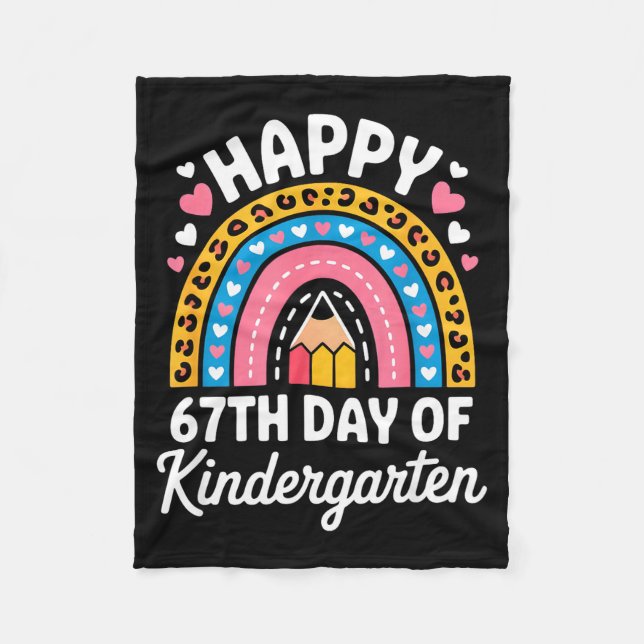 Happy 67th Day Of Kindergarten 67 Meme 6 7 Funny S Fleecedecke (Vorderseite)