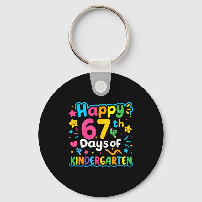Happy 67th Day Of Kindergarten School Meme 67 Kids Schlüsselanhänger (Vorderseite)