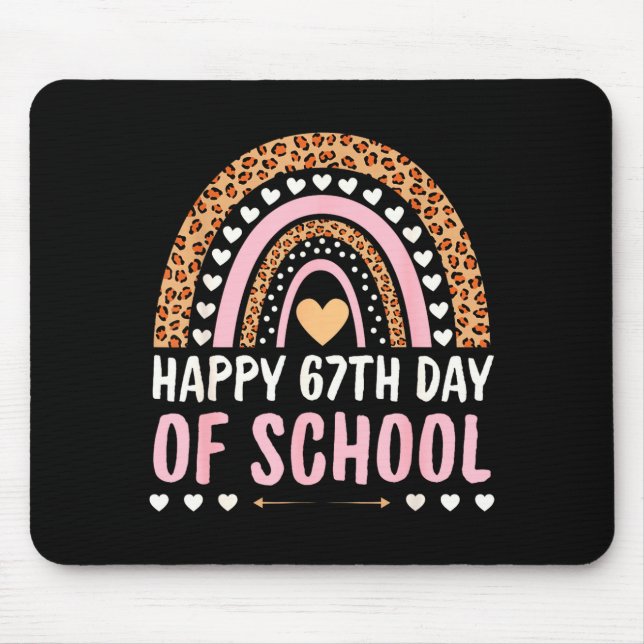 Happy 67th Day Of School 67 Days Rainbow Teachers  Mousepad (Vorne)