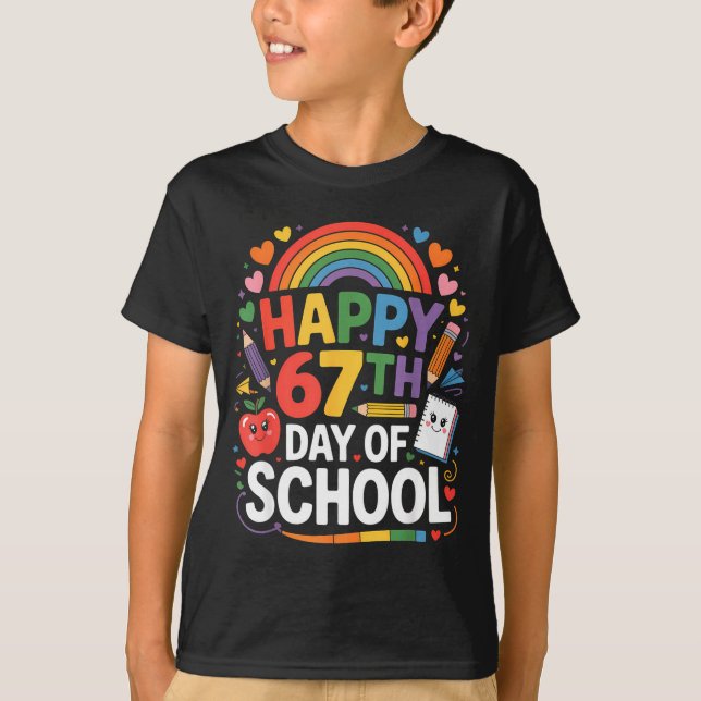 Happy 67th Day Of School Meme 67 Days Of School Ra T-Shirt (Vorderseite)