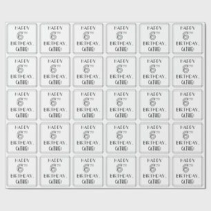 HAPPY 6TH BIRTHDAY; Art Deco Style; Custom Name Geschenkpapier